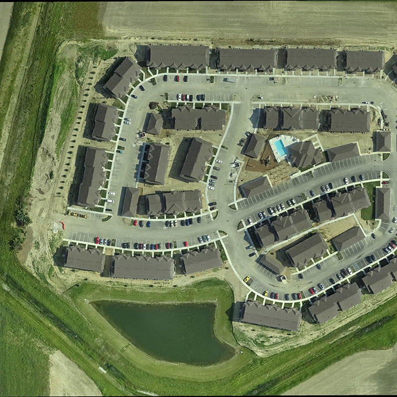 Aerial image of Casey Acres by Weihe Engineer UAV