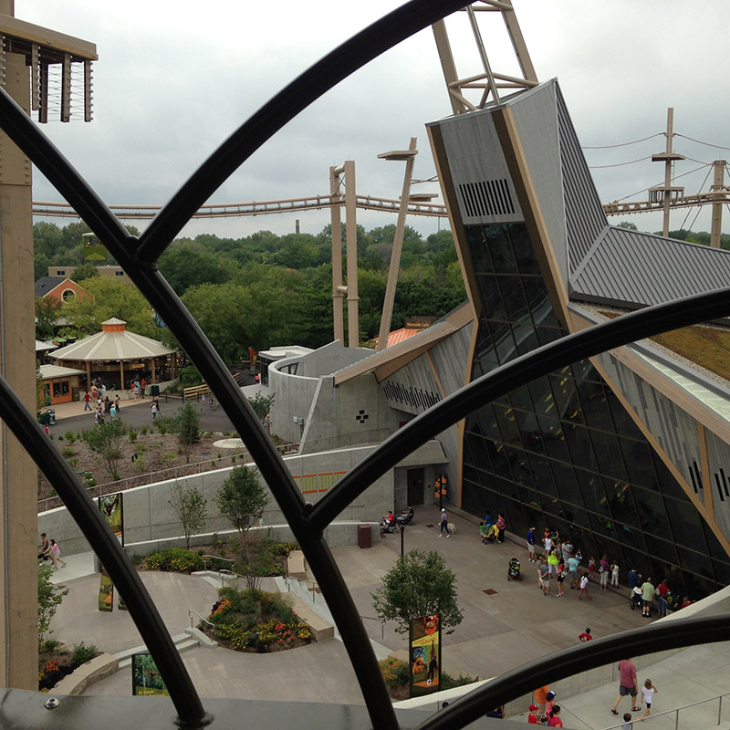 View of the Orangutan Center from the Sky Ride